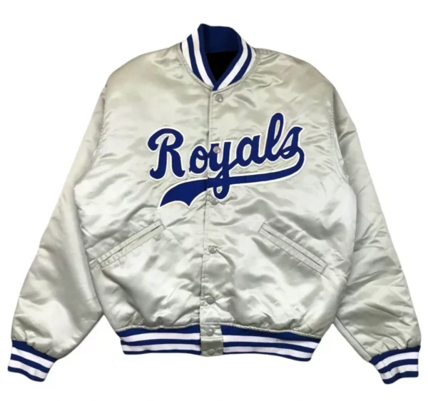 Vintage Kansas City Royals Silver MLB Satin Jacket