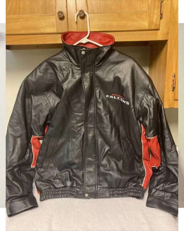 Atlanta Falcons Black Red Leather Jacket
