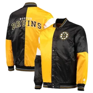Black/Gold Boston Bruins The Leader Satin Jacket