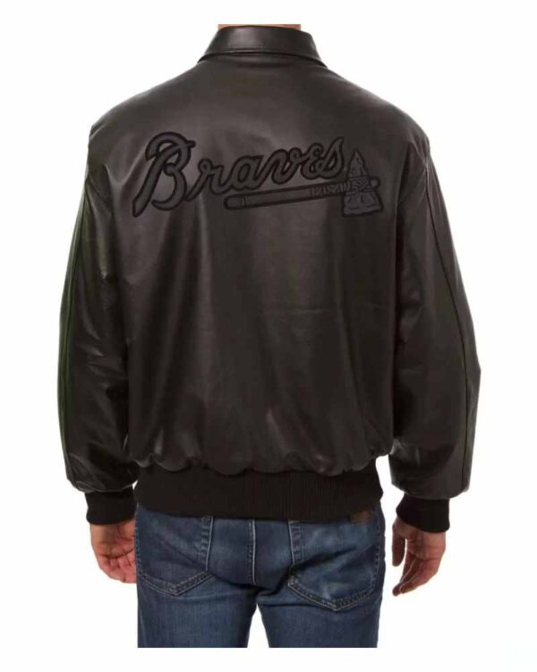 Black MLB Atlanta Braves Leather Jacket