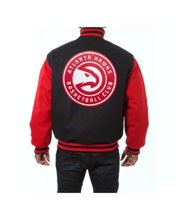 Black Red NBA Atlanta Hawks Varsity Jacket