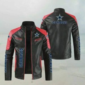 Black Red NFL Dallas Cowboys Leather Jacket