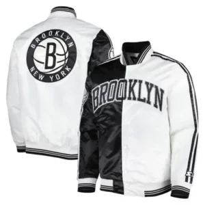 Black/White Brooklyn Nets Fast Break Jacket