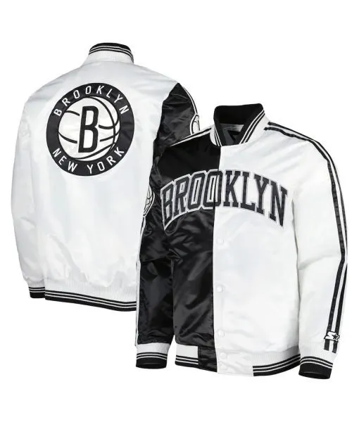 Black/White Brooklyn Nets Fast Break Jacket
