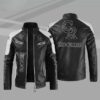 Black White Colorado Rockies Block Leather Jacket