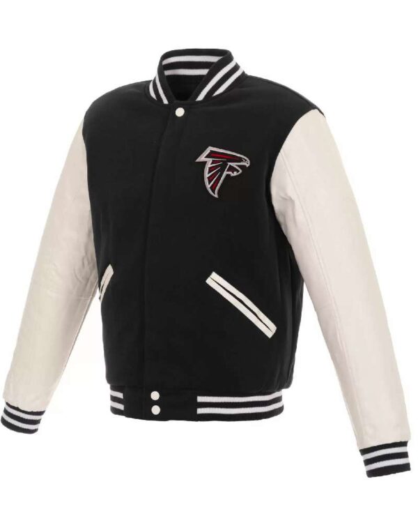 Black White NFL Atlanta Falcons Varsity Jacket