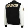 Black White NFL Team New Orleans Saints Varsity Jacket