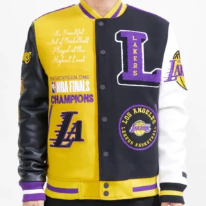 Los Angeles Lakers Color Block Varsity Jacket