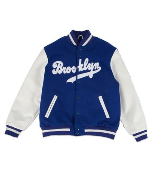Brooklyn Dodgers Blue and White Letterman Jacket