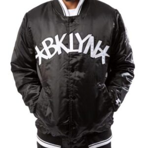 Brooklyn Nets Black Full-Snap Jacket