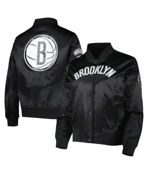 Brooklyn Nets Black Classics Satin Jacket