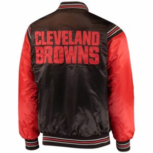 Brown Orange Cleveland Browns NFL Satin Jacket