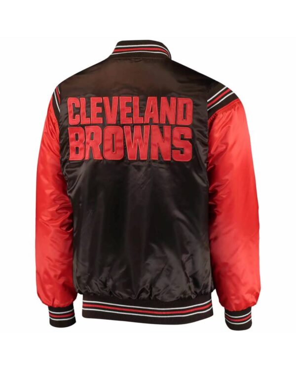 Brown Orange Cleveland Browns NFL Satin Jacket