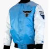 Chicago Bulls Tobacco Road Blue and White Satin Varsity Jacket
