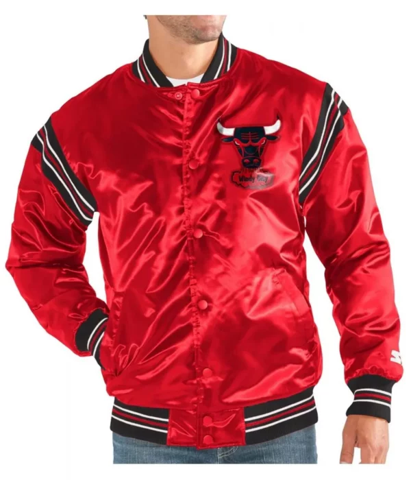 Chicago Bulls Windy City Enforcer Red Satin Jacket