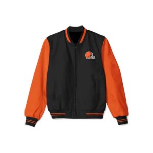 Cleveland Browns Black And Orange NFL Bomber Jacket