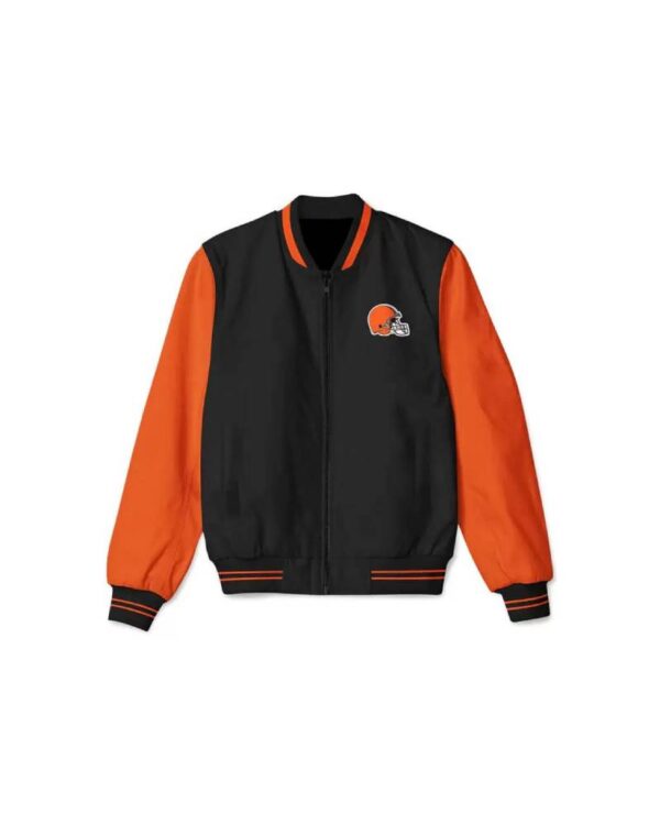 Cleveland Browns Black And Orange NFL Bomber Jacket