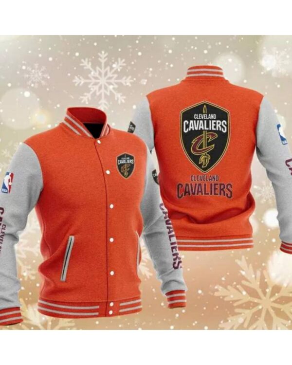 Cleveland Cavaliers Orange Varsity Baseball Jacket