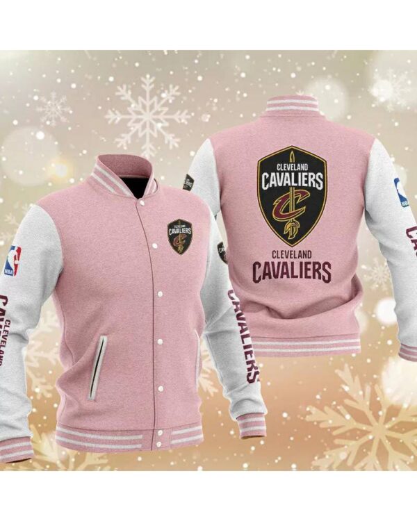 Cleveland Cavaliers Pink Varsity Baseball Jacket