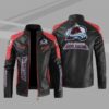 Colorado Avalanche Block Red Black Leather Jacket