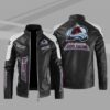 Colorado Avalanche Block White Black Leather Jacket