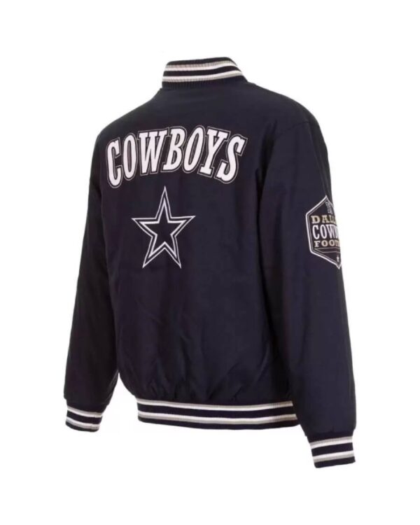 Dallas Cowboys NFL Navy And White Bomber Jacket