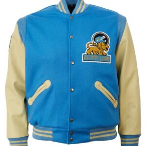1952 Detroit Lions Varsity Blue and Cream Jacket