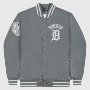 Detroit Tigers Varsity Satin Full Snap Jacket