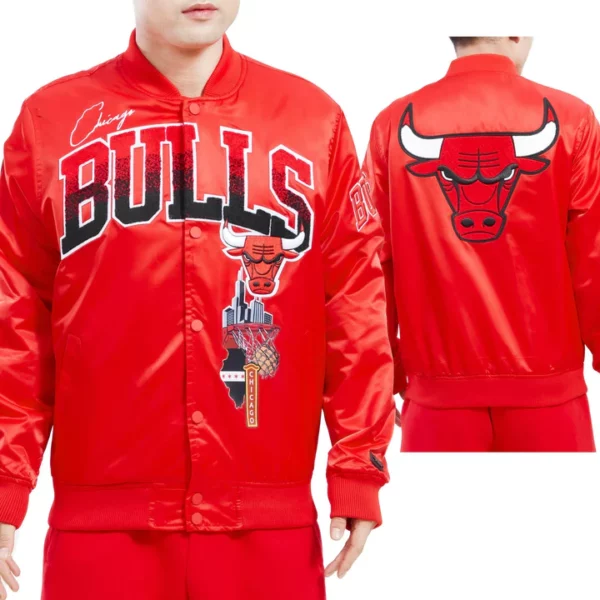 Chicago Bulls Home Town Satin Varsity Jacket