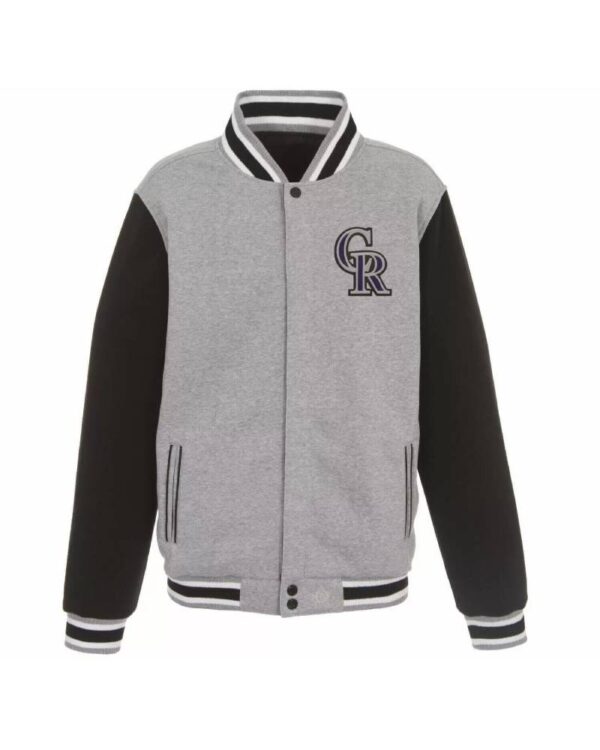 Gray Black Colorado Rockies MLB Wool Jacket