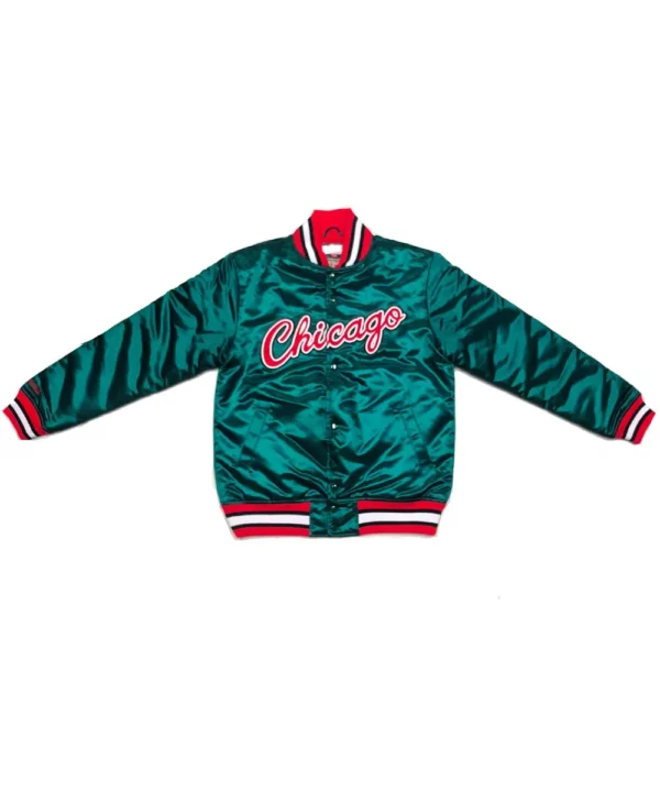 Satin Chicago Bulls Green Jacket