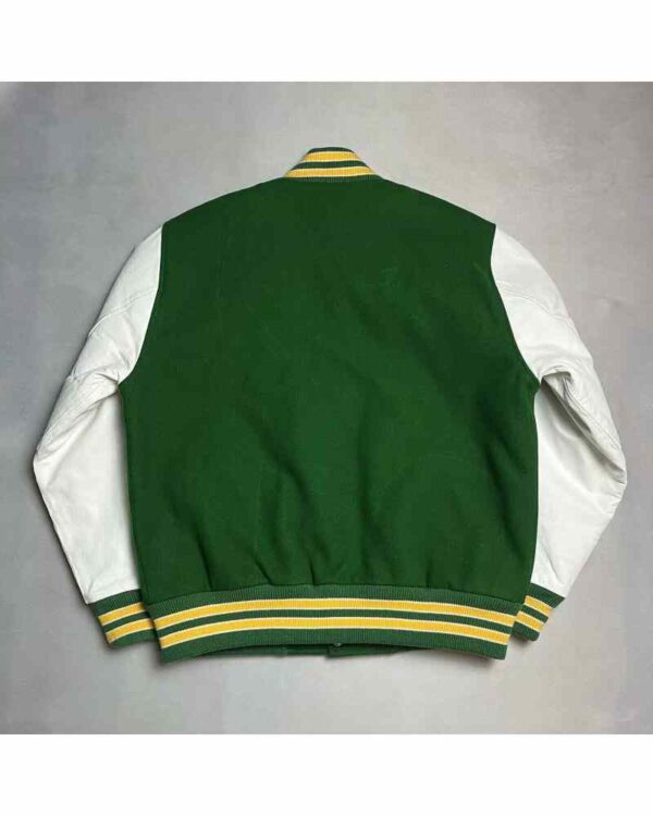 Green White MLB Oakland Athletics Varsity Jacket