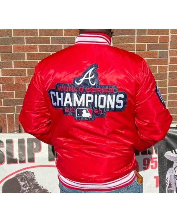Atlanta Braves World Series Champions Red Satin Jacket