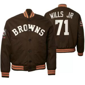 Jedrick Wills Jr Cleveland Browns NFL Satin Jacket