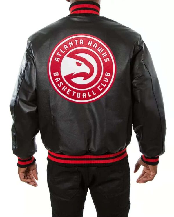 JH Design Atlanta Hawks Black Leather Jacket