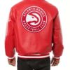 JH Design Atlanta Hawks Red Leather Jacket