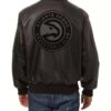 JH Design Black Atlanta Hawks Leather Jacket