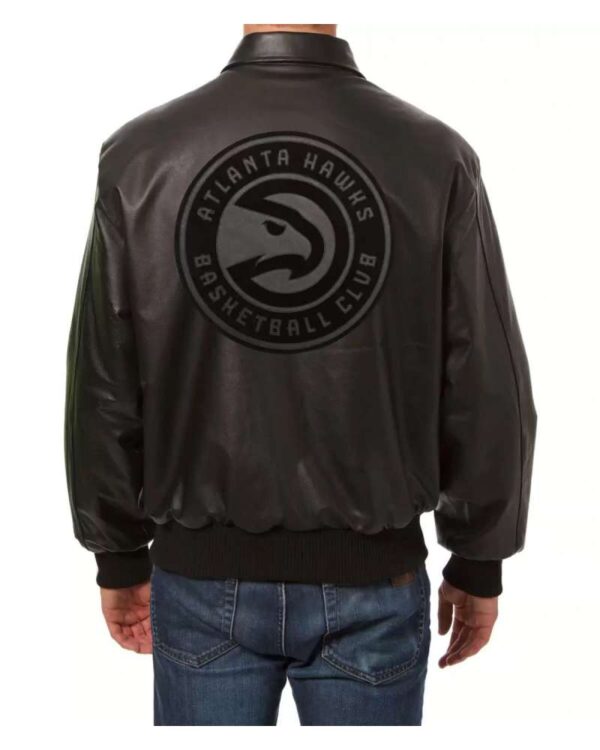 JH Design Black Atlanta Hawks Leather Jacket