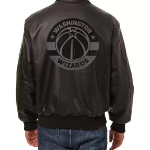 JH Design Washington Wizards Black Leather Jacket
