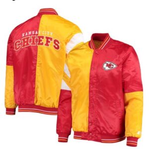 Kansas City Chiefs Red and Yellow Satin Jacket