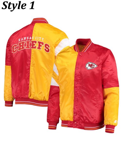 Kansas City Chiefs Red and Yellow Satin Jacket