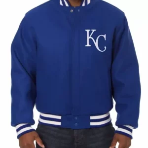 Kansas City Royals Wool Letterman Blue Jacket