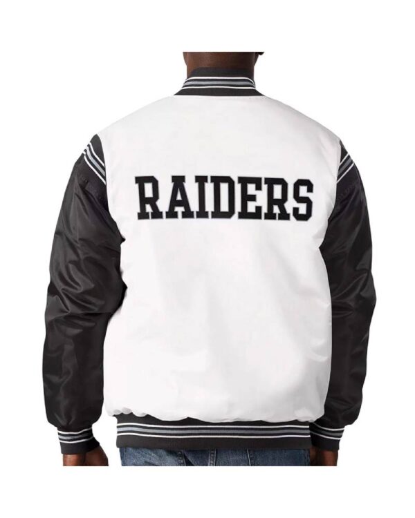 Las Vegas Raiders Historic Renegade Satin White/Black Jacket