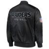 Las Vegas Raiders Zip-Up Black Bomber Satin Jacket