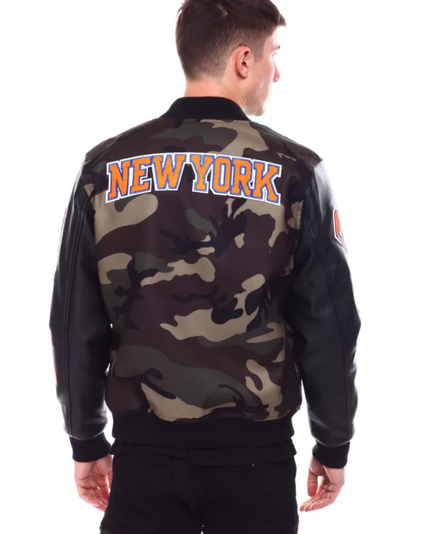 Pro Standard New York Knicks Camo Logo Varsity Jacket