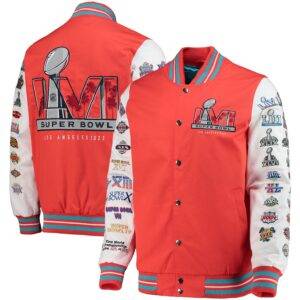 Men's G-III Sports by Carl Banks Orange Super Bowl LVI Full-Snap Varsity Jacket