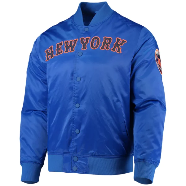 Men’s New York Mets Satin Full-Snap Jacket