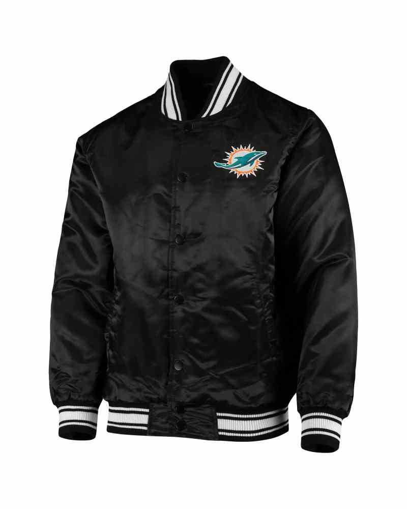 Miami Dolphins Locker Room Satin Full Snap Jacket