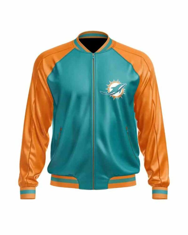 Miami Dolphins NFL Leather Bomber Jacket