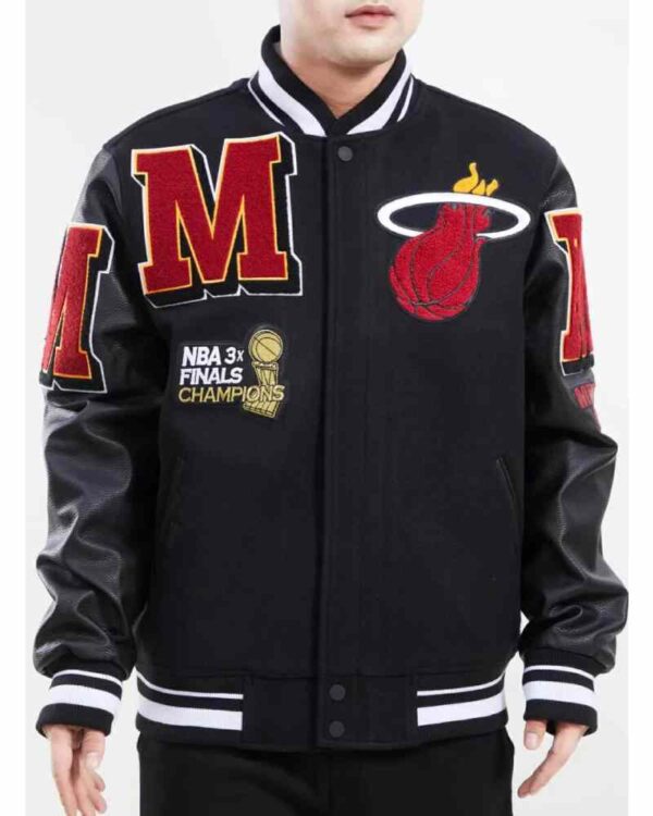 Miami Heat NBA Black Varsity Jacket